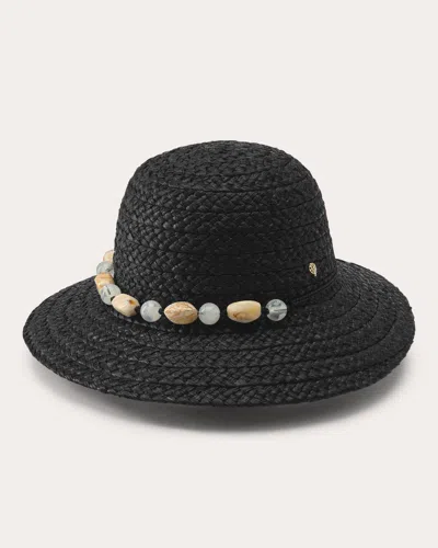Helen Kaminski Women's Darya Braided Raffia Pebble Hat In Black