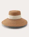 Helen Kaminski Easton Raffia Structured Hat In Nougat/cream