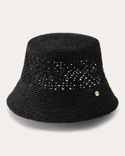 Helen Kaminski Women's Hana Crocheted Raffia Bucket Hat In Black