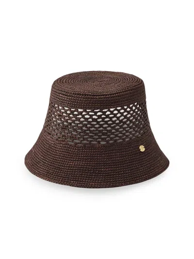 Helen Kaminski Hana Raffia Packable Bucket Hat In Brown
