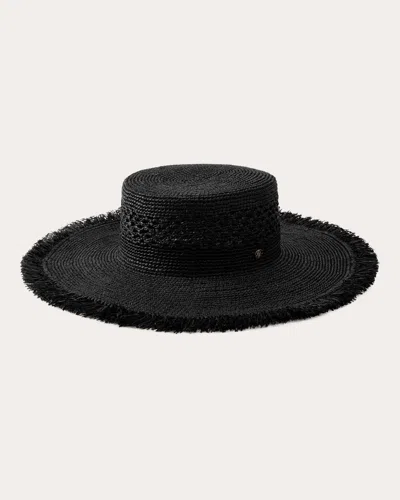 Helen Kaminski Women's Ivy Crocheted Raffia Boater Hat In Black
