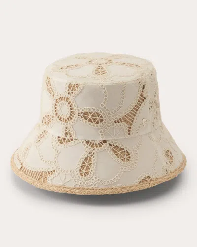 Helen Kaminski Women's Lizette Embroidered Bucket Hat In White