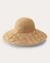 Helen Kaminski Floral Crocheted Raffia Wide Brim Hat In Neutrals
