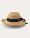 Helen Kaminski Braided Raffia Sun Hat With Grosgrain Bow In Natural/midnight