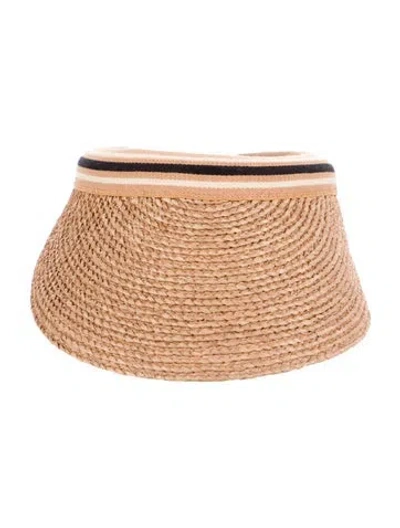Pre-owned Helen Kaminski Women's Raffia Visior In Neutral