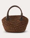 Helen Kaminski Women's Raya Raffia Mini Basket Tote Bag In Brown