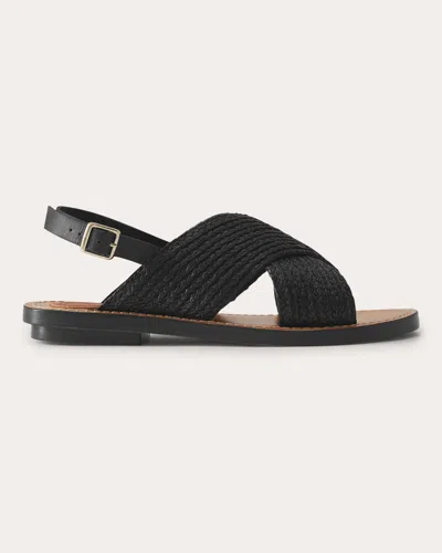 Helen Kaminski Women's Rigi Raffia Flat Sandal In Black