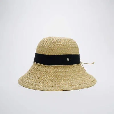 Pre-owned Helen Kaminski Women's Rumi Natural/black Hat51257