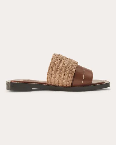 Helen Kaminski Women's Sevilla Raffia Slide In Brown