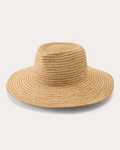 Helen Kaminski Women's Steevie Stripe Crocheted Raffia Fedora In Brown
