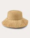 Helen Kaminski Women's Tate Fringed Raffia Bucket Hat In Brown