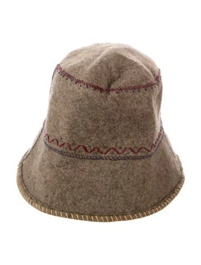 Pre-owned Helen Kaminski Wool Bucket Hat In Brown