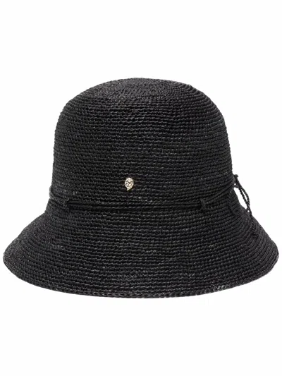 Helen Kaminski Woven Bucket Hat In Schwarz