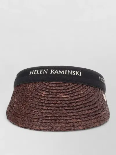 Helen Kaminski Woven Open Top Visor Hat Accessory In Brown