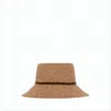 Helen Kaminski Woven Raffia Bucket Hat With Decorative Bow Detail In Brown