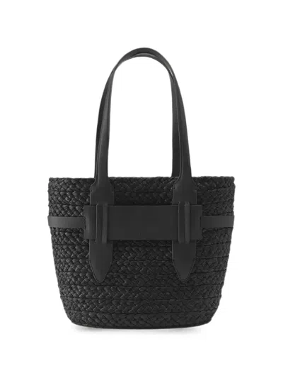 Helen Kaminski Woven Raffia Tote Bag In Black