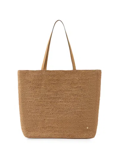 Helen Kaminski Woven Raffia Tote Bag In Brown