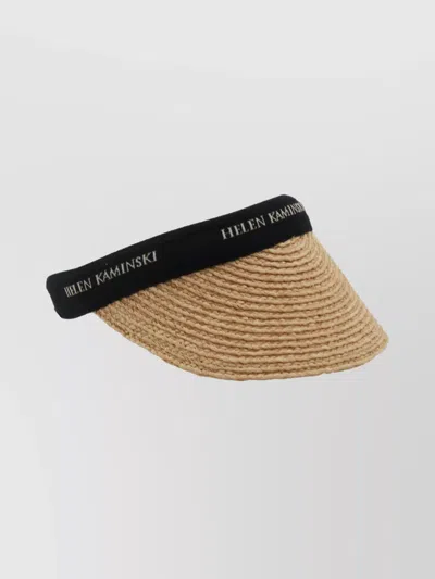 HELEN KAMINSKI WOVEN STRAW HAT CURVED BRIM