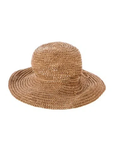 Pre-owned Helen Kaminski Woven Sun Hat In Brown