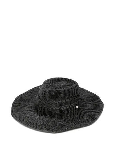 Helen Kaminski Woven Wide-brim Hat In Black