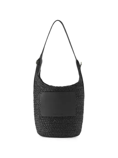 Helen Kaminski Woven-raffia Shoulder Bag In Black