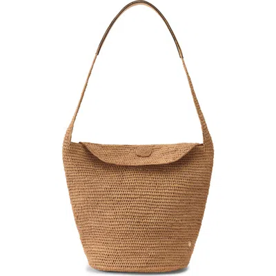 Helen Kaminski Yala Crochet Raffia Shoulder Bag In Brown