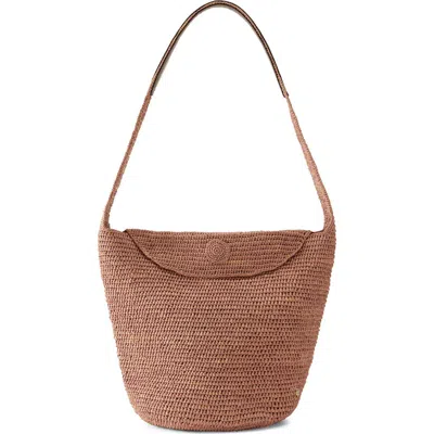 Helen Kaminski Yala Crochet Raffia Shoulder Bag In Brown