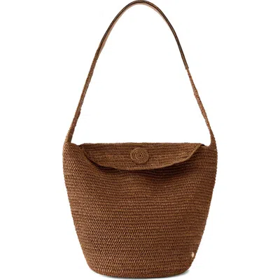Helen Kaminski Yala Crochet Raffia Shoulder Bag In Brown