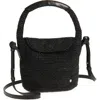 Helen Kaminski Yala Raffia Mini Shoulder Bag In Charcoal/black