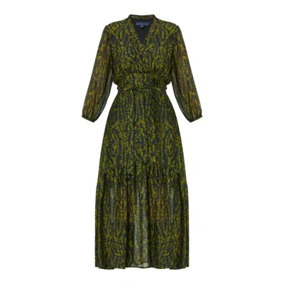 Helen Mcalinden Women's Beverly Mottled Green Print Dress