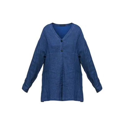 Helen Mcalinden Women's Blue Stevie Indigo Collarless Overshirt