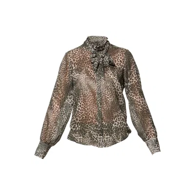 Helen Mcalinden Women's Green Anastasia Leopard Print Blouse