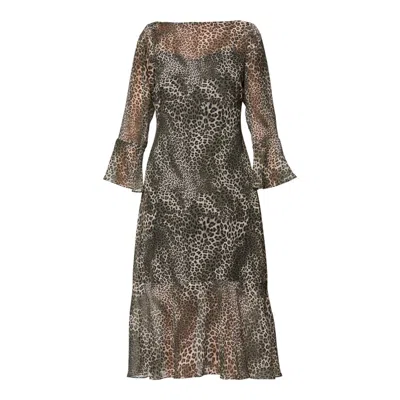 Helen Mcalinden Women's Green Ezra Leopard Print Dress In Multi