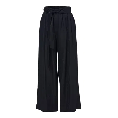 Helen Mcalinden Women's Hepburn Black Linen Wide Leg Trouser