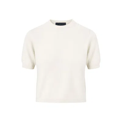 Helen Mcalinden Women's Neutrals Gemma Winter White Cashmere Crew Neck T-shirt