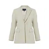Helen Mcalinden Women's Neutrals Jade Bone Stripe Jacket In White