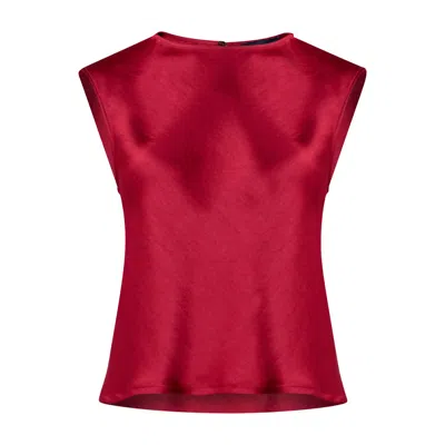 Helen Mcalinden Women's Nicki Ruby Red Satin Top