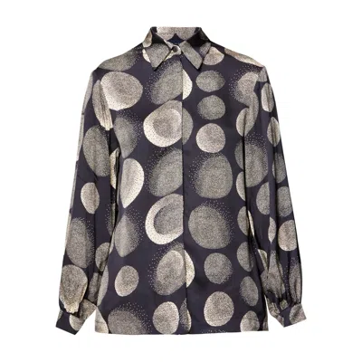 Helen Mcalinden Women's Viola Navy & Ivory Print Blouse In Multi