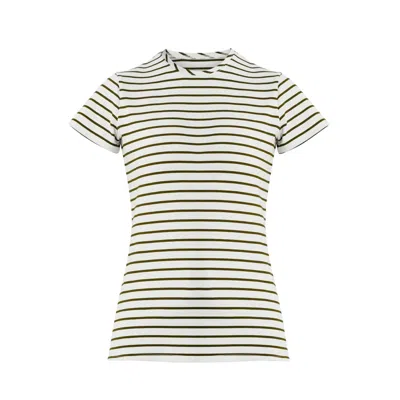 Helen Mcalinden Women's White / Brown Lori Brown Stripe T-shirt In White/brown