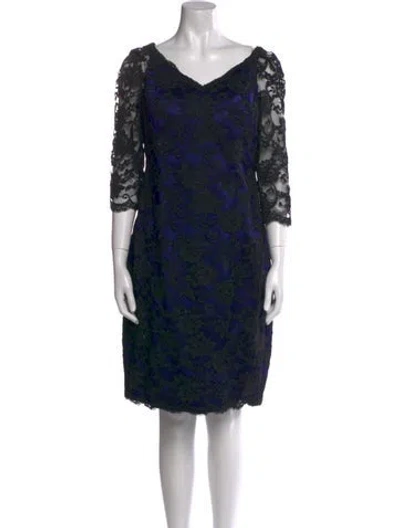 Pre-owned Helen Morley Floral Print Knee-length Dress In Blue