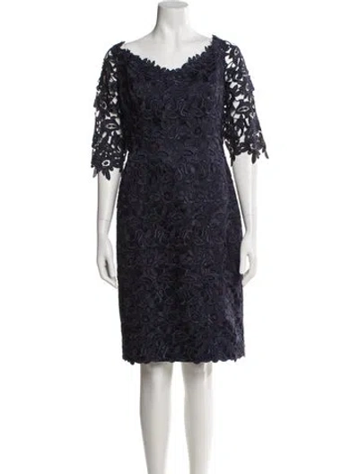 Pre-owned Helen Morley Lace Pattern Knee-length Dress In Blue