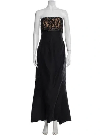 Pre-owned Helen Morley Lace Pattern Long Dress In Black