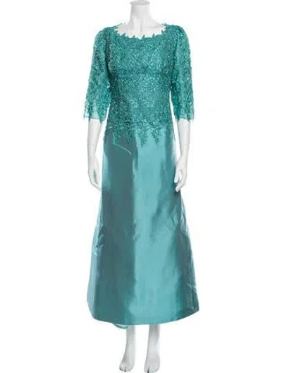 Pre-owned Helen Morley Scoop Neck Long Dress In Blue