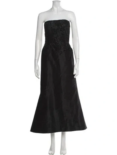 Pre-owned Helen Morley Silk Midi Length Dress In Black