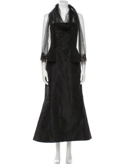 Pre-owned Helen Morley Silk Midi Length Dress In Gray