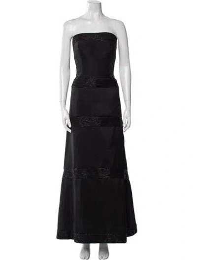Pre-owned Helen Morley Strapless Long Dress In Black