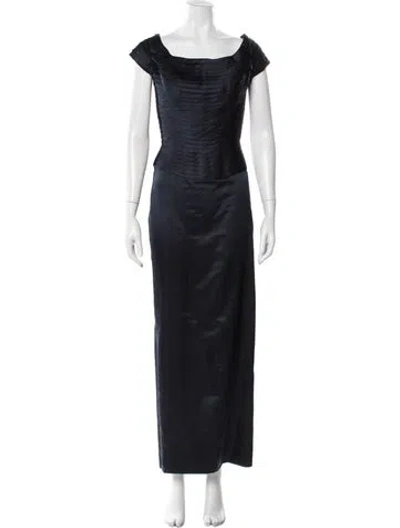 Pre-owned Helen Morley Strapless Long Dress In Blue