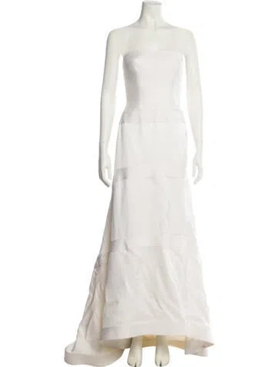 Pre-owned Helen Morley Strapless Long Dress In Neutral