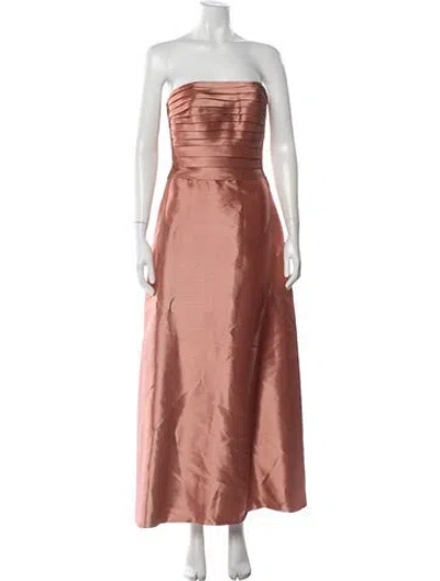 Pre-owned Helen Morley Strapless Long Dress In Pink