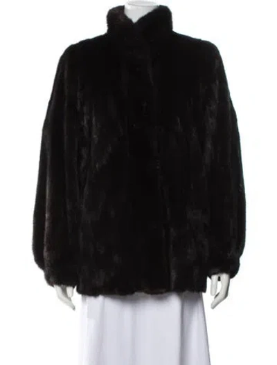 Pre-owned Helen Yarmak Mink Fur Coat In Brown